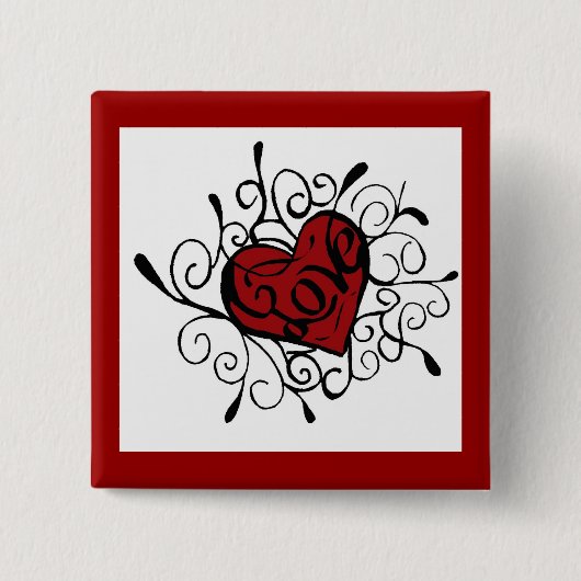 liefde vierkante button 5,1 cm (Voorkant)