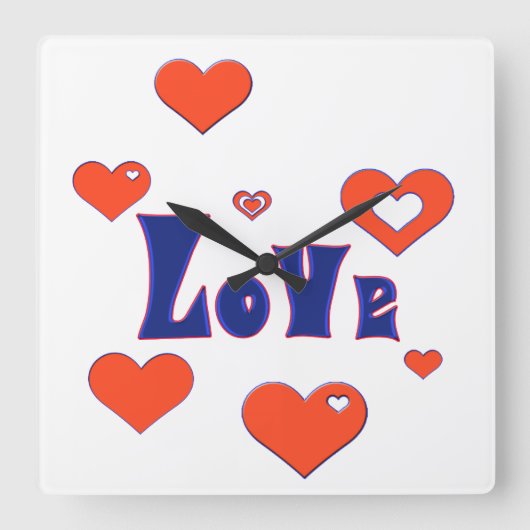 Liefde Vierkante Klok (Voorkant)