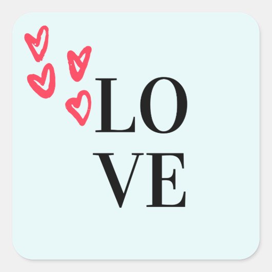 Liefde Vierkante Sticker (Voorkant)