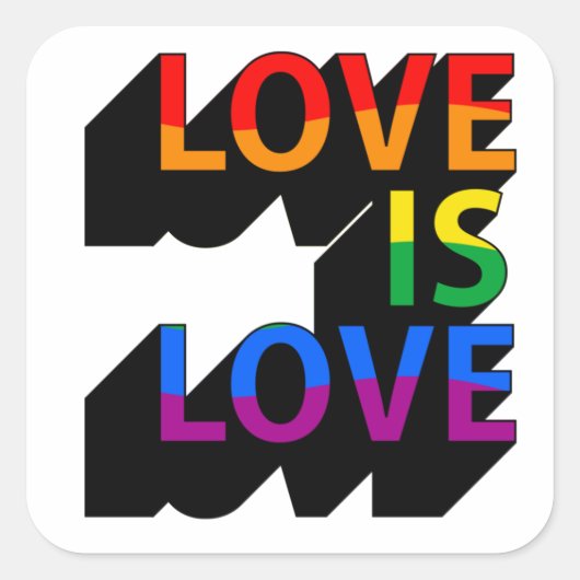 Liefde Vierkante Sticker (Voorkant)