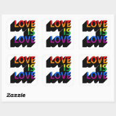 Liefde Vierkante Sticker (Vel)
