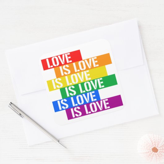 Liefde Vierkante Sticker (Envelop)