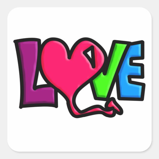 Liefde Vierkante Sticker (Voorkant)