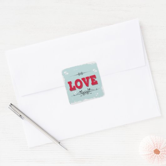 Liefde Vierkante Sticker (Envelop)