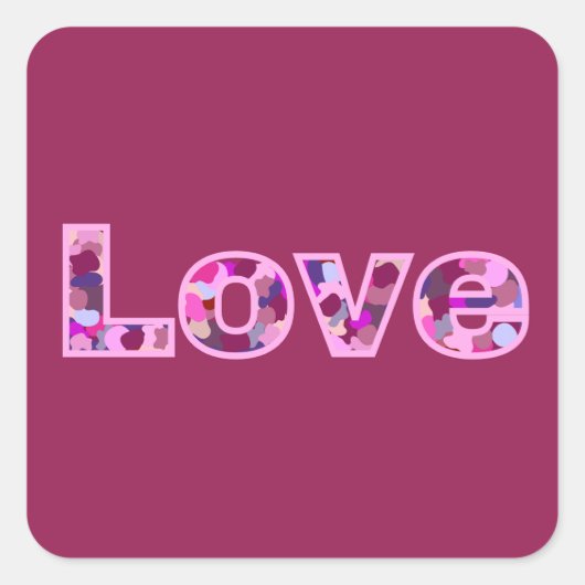 Liefde Vierkante Sticker (Voorkant)