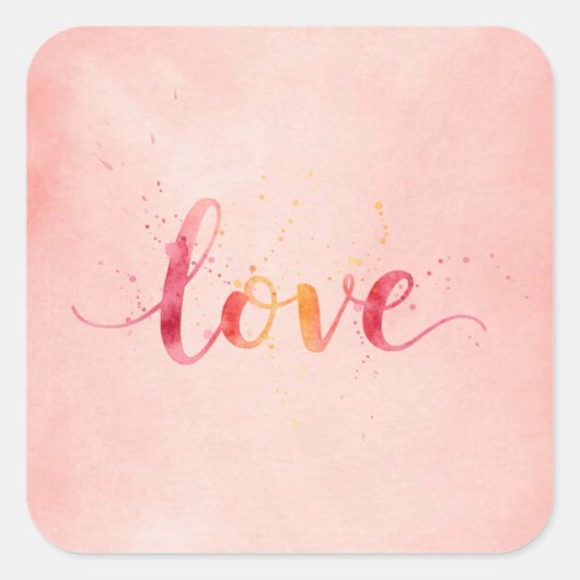 Liefde Vierkante Sticker (Voorkant)