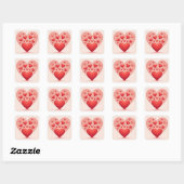 liefde vierkante sticker (Vel)