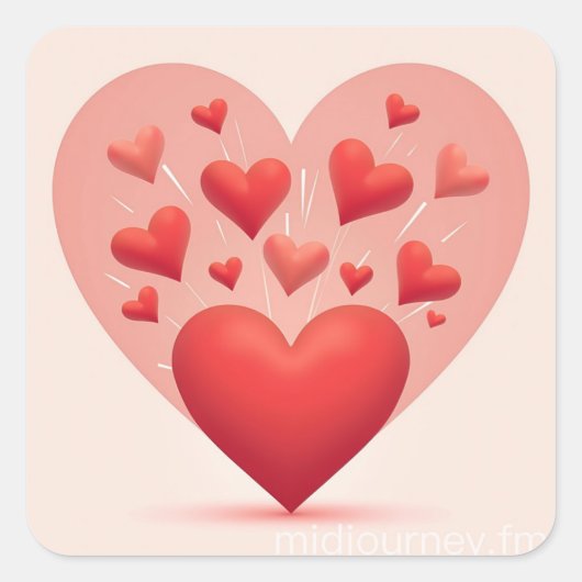 liefde vierkante sticker (Voorkant)