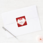 Liefde Vierkante Stickers met Hart & Boog (Envelop)