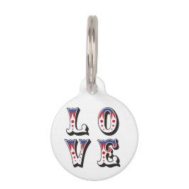 Liefde - Vintage Circus Kermis Stijl Huisdierpenning