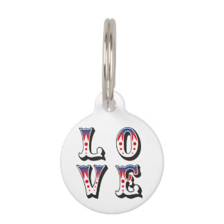 Liefde - Vintage Circus Kermis Stijl Huisdierpenning