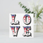 Liefde - Vintage Circus Kermis Stijl Kaart (Staand voorkant)