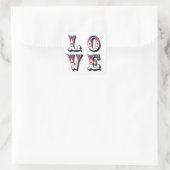 Liefde - Vintage Circus Kermis Stijl Vierkante Sticker (Tas)