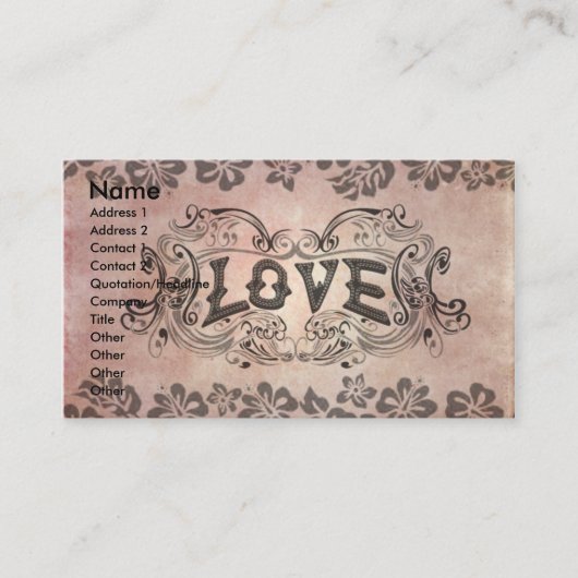 Liefde Visitekaartje (Voorkant)