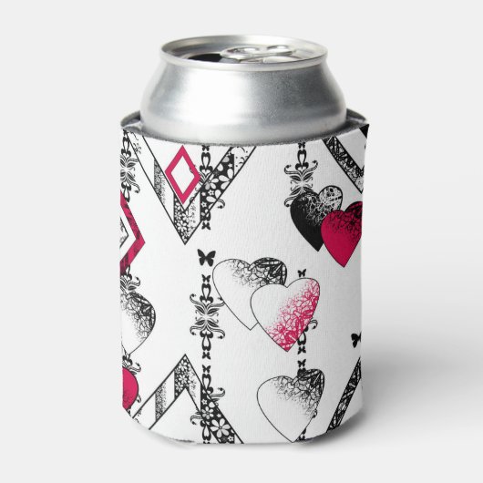 Liefde, visnet, patchwork blikjeskoeler (Blikje Voorkant)