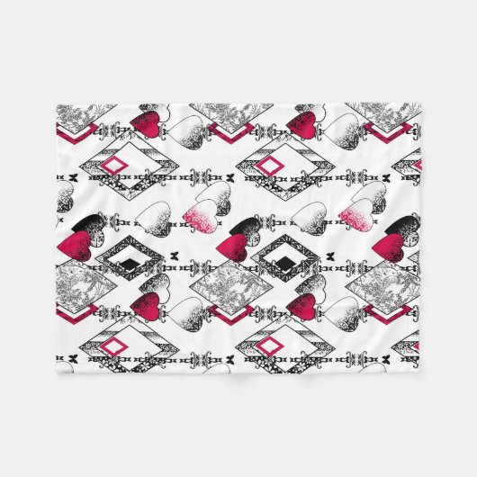 Liefde, visnet, patchwork fleece deken (Voorkant (Horizontaal))