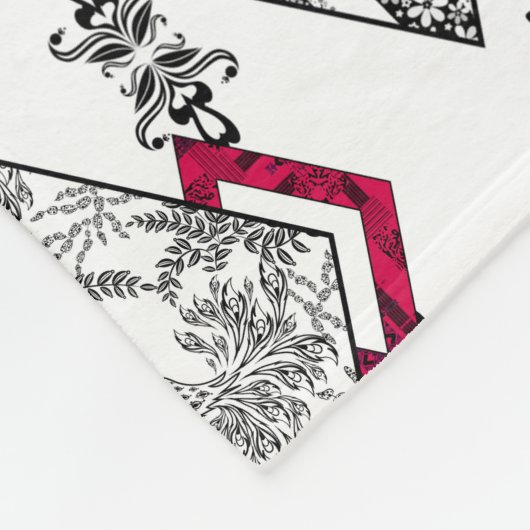 Liefde, visnet, patchwork fleece deken (Hoek)