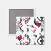 Liefde, visnet, patchwork magneet (Voorkant / Achterkant)