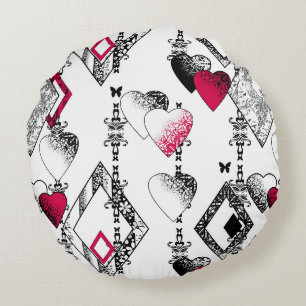 Liefde, visnet, patchwork rond kussen