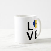 Liefde - vlag van Barbados Koffiemok (Voorkant rechts)