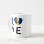 Liefde - vlag van Barbados Koffiemok (Voorkant links)