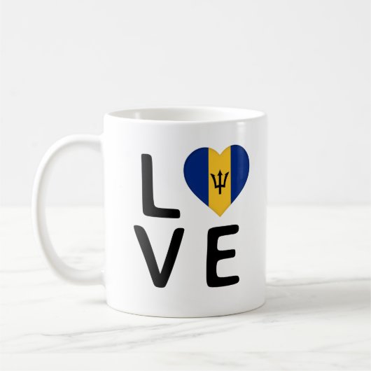 Liefde - vlag van Barbados Koffiemok (Links)