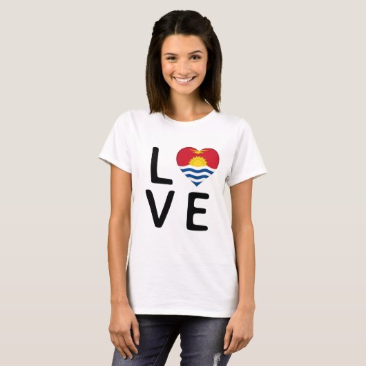 Liefde - vlag van Kiribati T-shirt (Voorkant volledig)