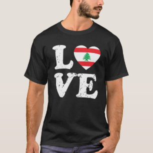 Liefde Vlag van Libanon Kostuum Libanese Moeder Pa T-shirt