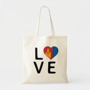Liefde - vlag van Mongolië Tote Bag