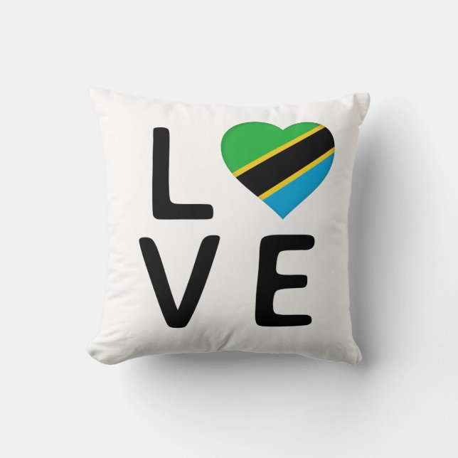 Liefde - vlag van Tanzania Kussen (Voorkant)