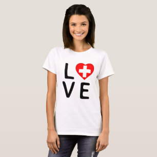 Liefde - vlag Zwitserland T-shirt