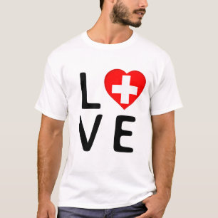 Liefde - vlag Zwitserland T-shirt