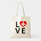 Liefde - vlag Zwitserland Tote Bag (Achterkant)