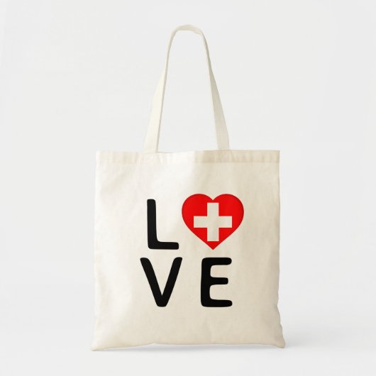 Liefde - vlag Zwitserland Tote Bag (Voorkant)