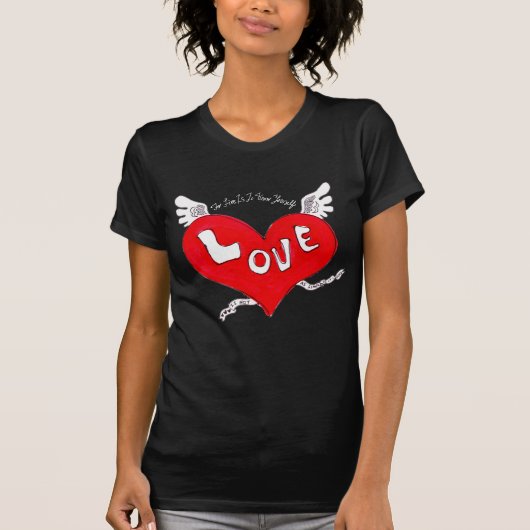 Liefde Vleugels Hart Boven (Donker) Tanktop (Voorkant)