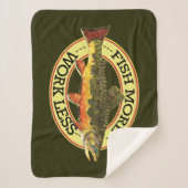 Liefde vliegen? MEER VISSEN - WERKEN MINDER Angler Sherpa Deken (Voorkant)