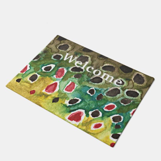 Liefde vliegen met bruine forel deurmat (Schuin)