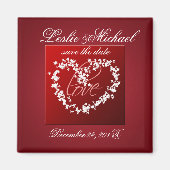 Liefde, vlinders hart, red de datum magneet (Voorkant)