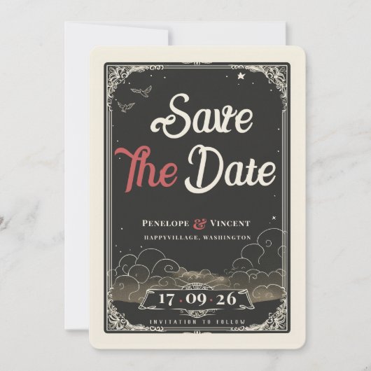 Liefde Vlucht Bruiloft Save the Date Kaart (Voorkant)