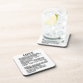 Liefde - Voeding feiten.w Bier Onderzetter (Rechterzijde)