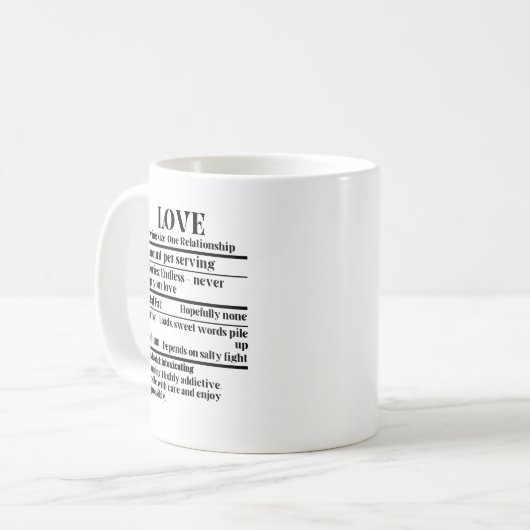 Liefde - Voeding feiten.w Koffiemok (Voorkant links)