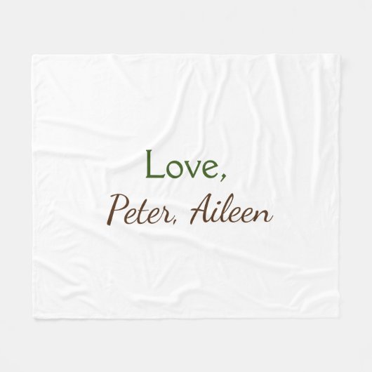 Liefde Voeg naam toe Eenvoudige Minimale bewerkbar Fleece Deken (Voorkant (Horizontaal))