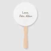 Liefde Voeg naam toe Eenvoudige Minimale bewerkbar Handwaaier (Achterkant)