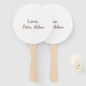 Liefde Voeg naam toe Eenvoudige Minimale bewerkbar Handwaaier (Voorkant en achterkant)