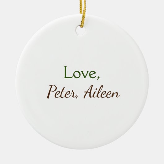 Liefde Voeg naam toe Eenvoudige Minimale bewerkbar Keramisch Ornament (Voorkant)