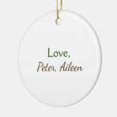 Liefde Voeg naam toe Eenvoudige Minimale bewerkbar Keramisch Ornament (Links)