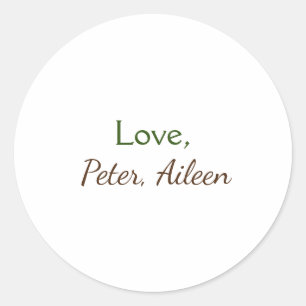 Liefde Voeg naam toe Eenvoudige Minimale bewerkbar Ronde Sticker