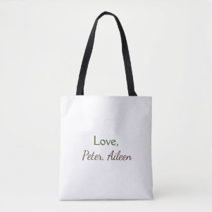 Liefde Voeg naam toe Eenvoudige Minimale bewerkbar Tote Bag