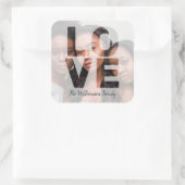 LIEFDE Voeg uw foto toe Vierkante Sticker (Tas)