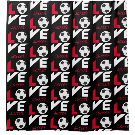 Liefde voetbal douchegordijn (Voorkant)
